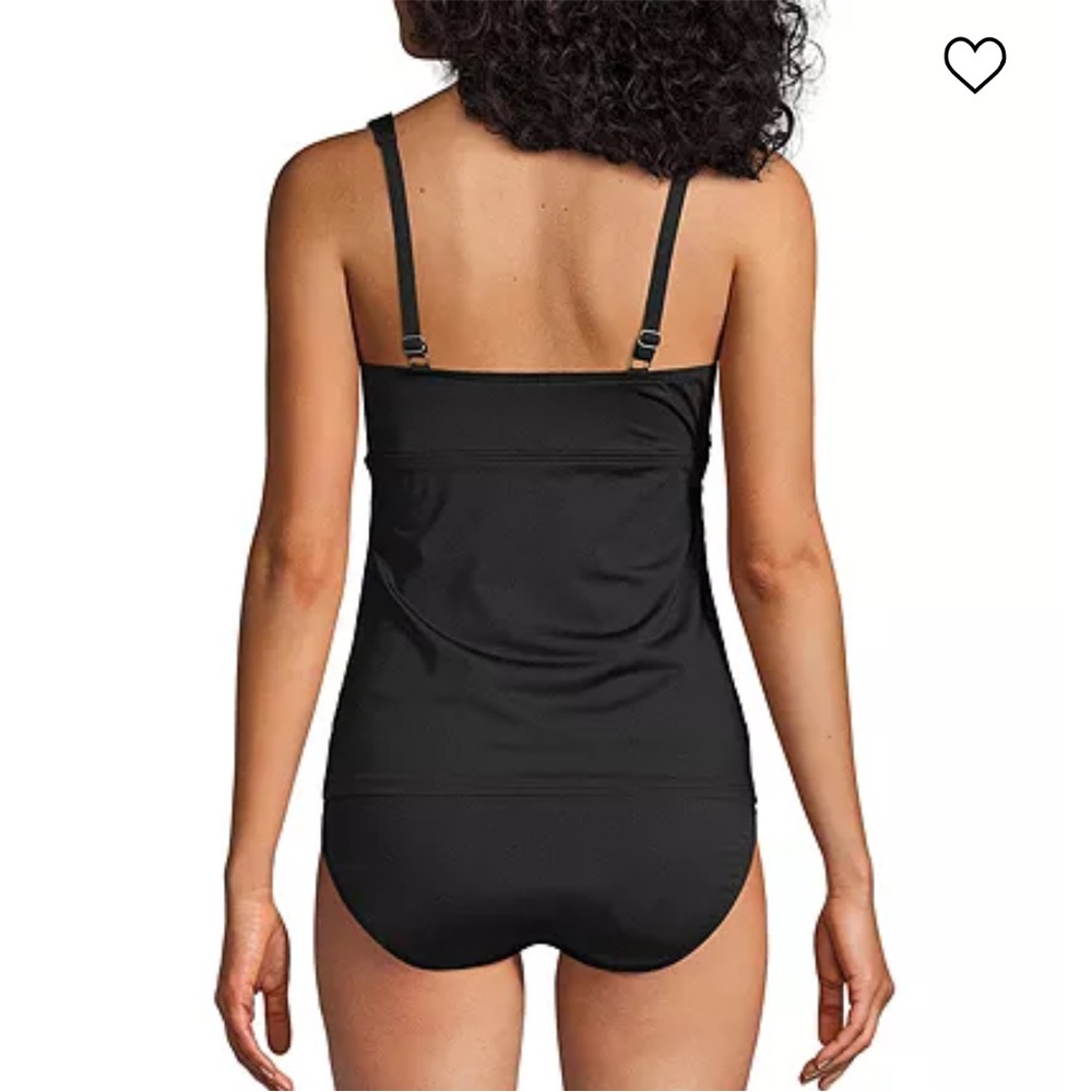 Lands End’ Underwire Wrap Tankini Swim Top 16DD 18DD Black - Picture 5 of 5